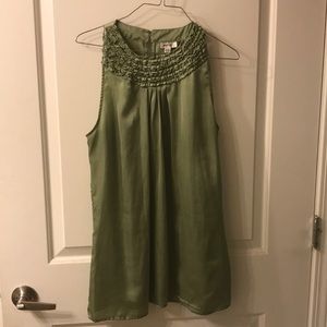 Mint green silk tank